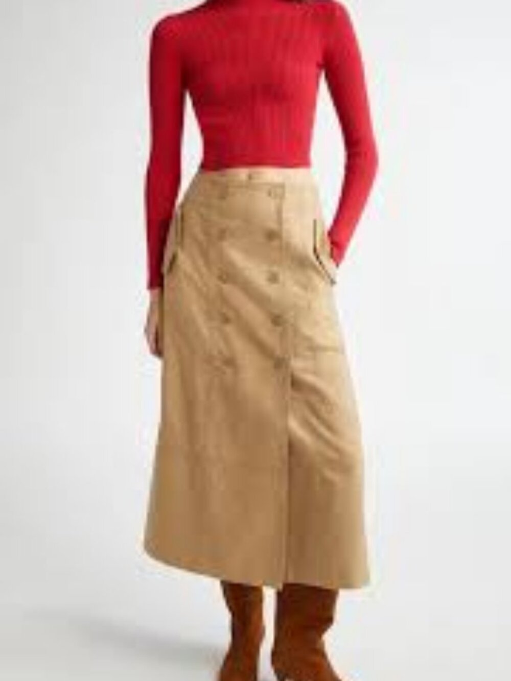 5-NWOT FARM RIO DOUBLE BREASTED MIDI SKIRT SIZE L - Picture 6 of 6